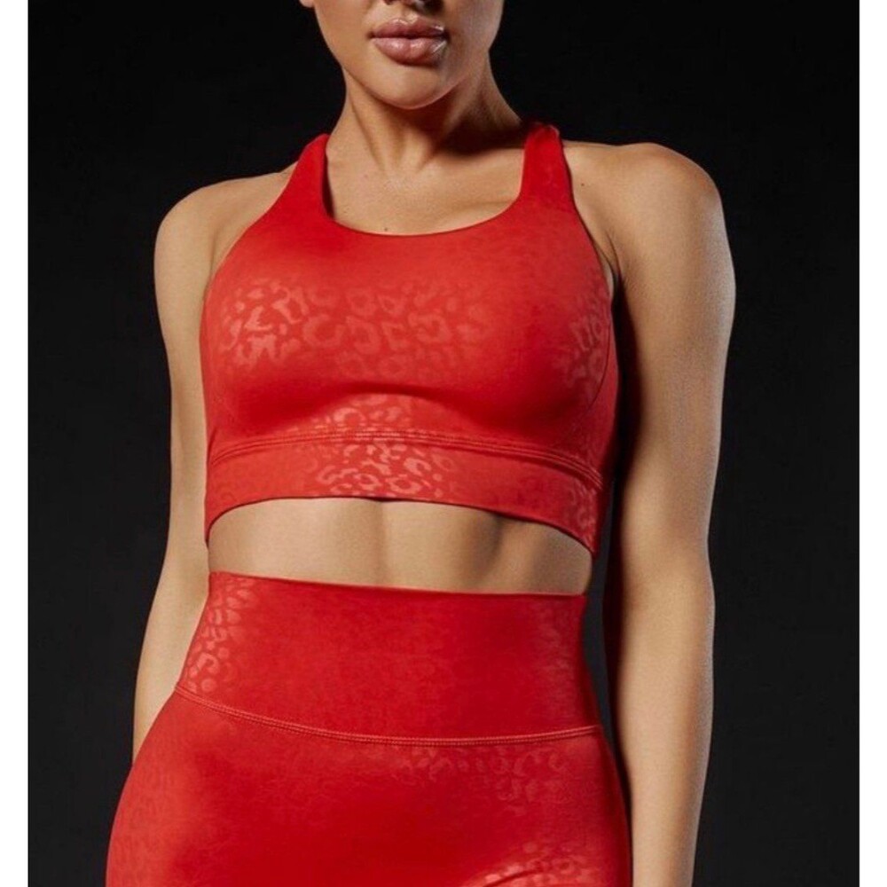 Buff Bunny Collection Patterned Red Sports Bra - S